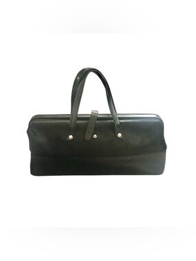 Furla Black Leather and Pony Top-Handle Satchel